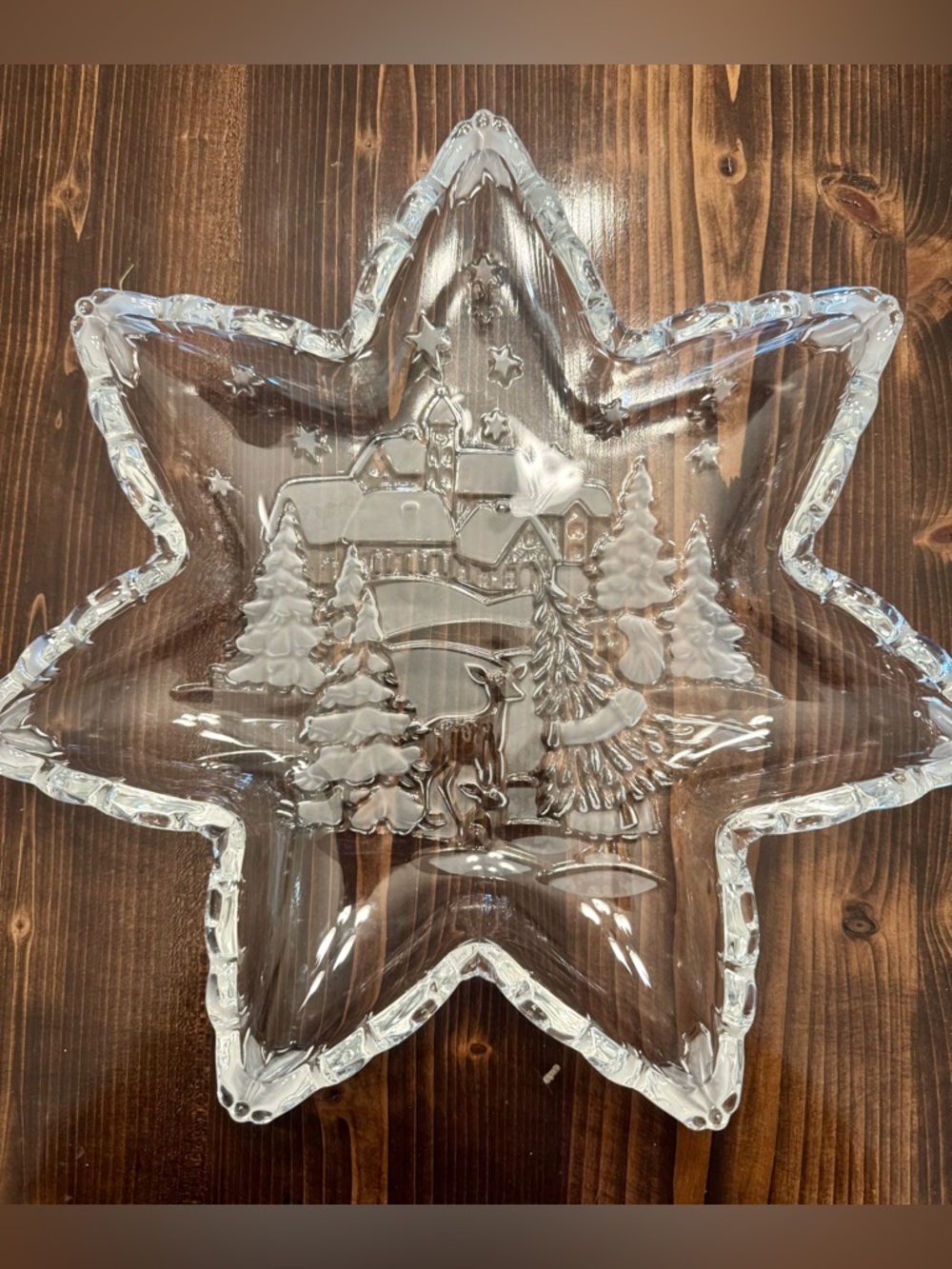 Vintage 90’s Mikasa Christmas Carol Glass Platter Made in Germany 12.5”